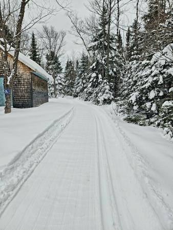 Piste damée l'hiver